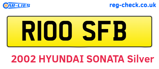 R100SFB are the vehicle registration plates.