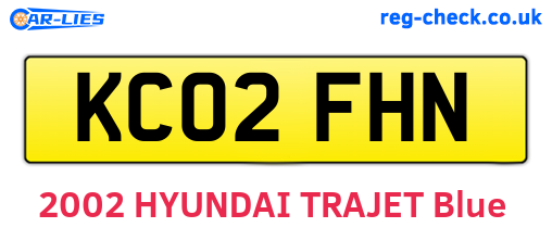 KC02FHN are the vehicle registration plates.