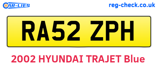 RA52ZPH are the vehicle registration plates.