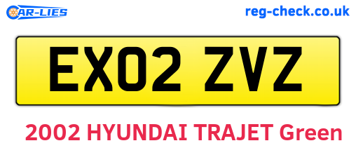 EX02ZVZ are the vehicle registration plates.