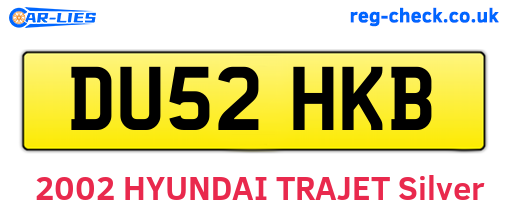 DU52HKB are the vehicle registration plates.