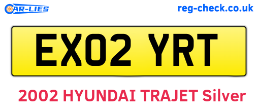 EX02YRT are the vehicle registration plates.