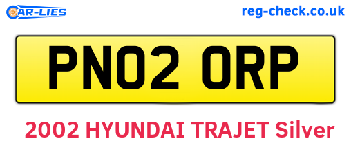 PN02ORP are the vehicle registration plates.