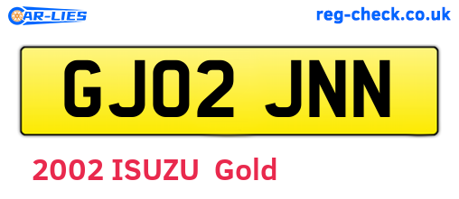 GJ02JNN are the vehicle registration plates.