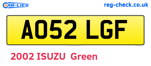 AO52LGF are the vehicle registration plates.