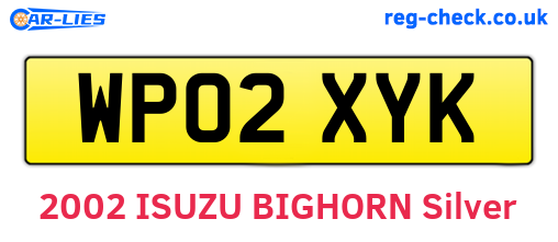 WP02XYK are the vehicle registration plates.