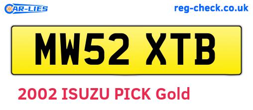 MW52XTB are the vehicle registration plates.