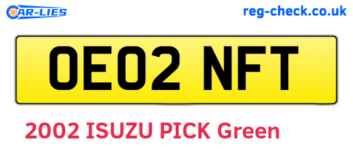 OE02NFT are the vehicle registration plates.