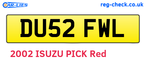 DU52FWL are the vehicle registration plates.