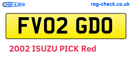 FV02GDO are the vehicle registration plates.