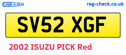 SV52XGF are the vehicle registration plates.