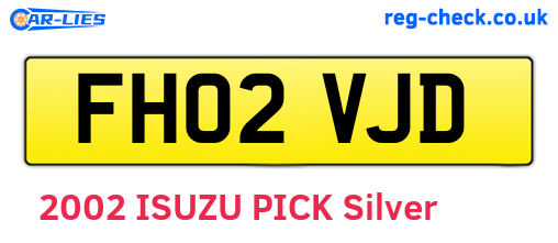 FH02VJD are the vehicle registration plates.