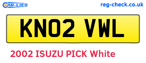 KN02VWL are the vehicle registration plates.