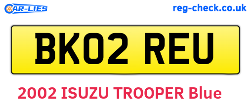 BK02REU are the vehicle registration plates.