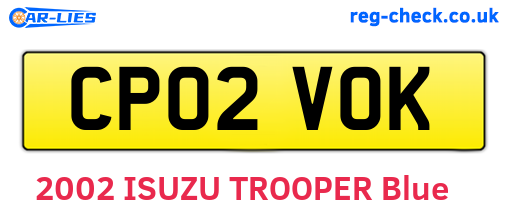 CP02VOK are the vehicle registration plates.