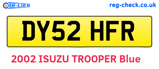DY52HFR are the vehicle registration plates.