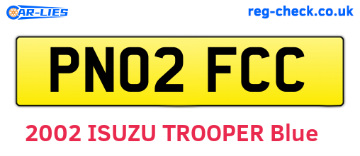 PN02FCC are the vehicle registration plates.
