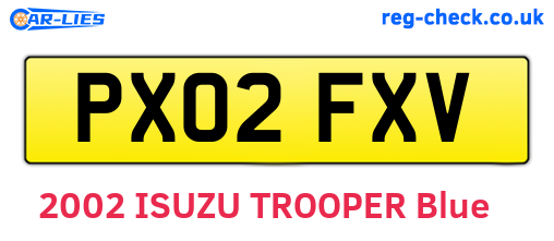 PX02FXV are the vehicle registration plates.