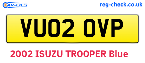 VU02OVP are the vehicle registration plates.