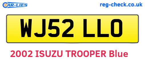 WJ52LLO are the vehicle registration plates.