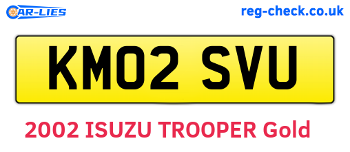 KM02SVU are the vehicle registration plates.