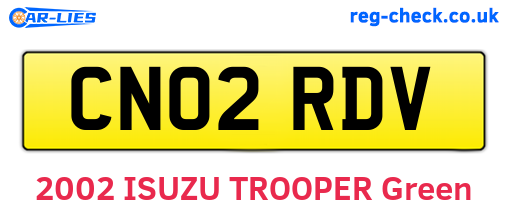 CN02RDV are the vehicle registration plates.