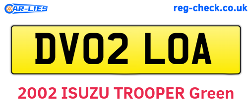 DV02LOA are the vehicle registration plates.