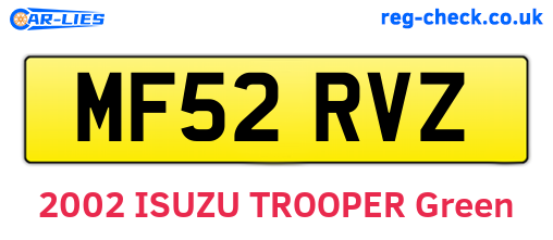MF52RVZ are the vehicle registration plates.