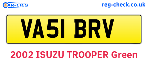 VA51BRV are the vehicle registration plates.