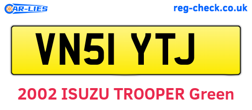 VN51YTJ are the vehicle registration plates.
