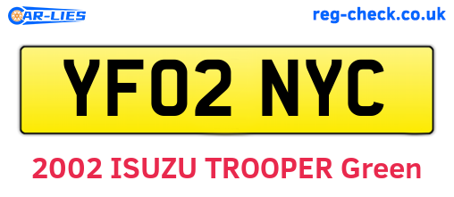 YF02NYC are the vehicle registration plates.