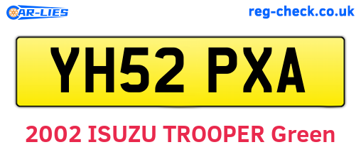 YH52PXA are the vehicle registration plates.