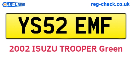 YS52EMF are the vehicle registration plates.