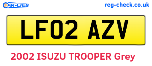 LF02AZV are the vehicle registration plates.