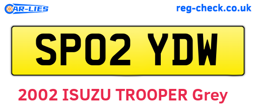 SP02YDW are the vehicle registration plates.