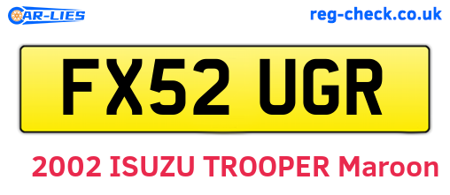 FX52UGR are the vehicle registration plates.