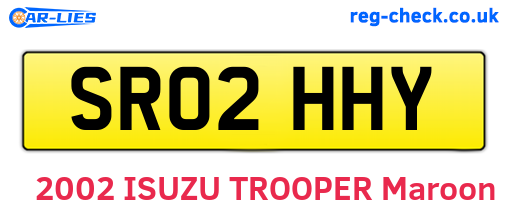SR02HHY are the vehicle registration plates.