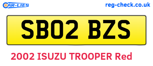 SB02BZS are the vehicle registration plates.
