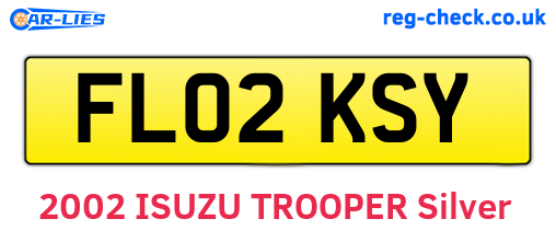 FL02KSY are the vehicle registration plates.