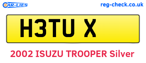 H3TUX are the vehicle registration plates.