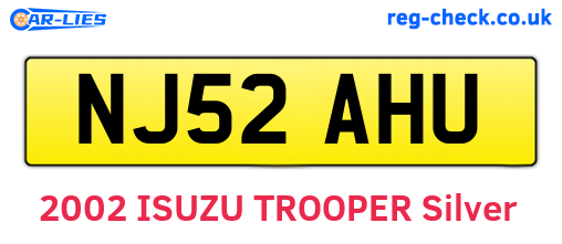NJ52AHU are the vehicle registration plates.