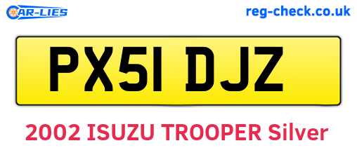 PX51DJZ are the vehicle registration plates.