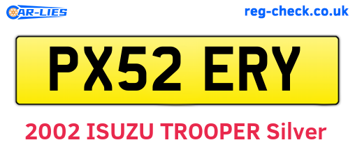 PX52ERY are the vehicle registration plates.