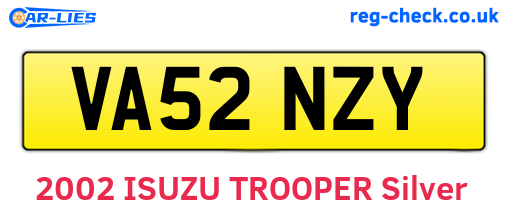 VA52NZY are the vehicle registration plates.