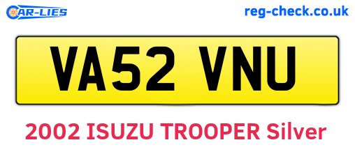 VA52VNU are the vehicle registration plates.