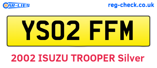 YS02FFM are the vehicle registration plates.