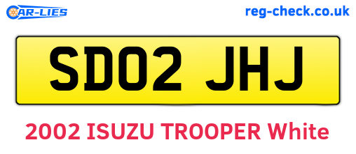SD02JHJ are the vehicle registration plates.