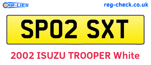 SP02SXT are the vehicle registration plates.
