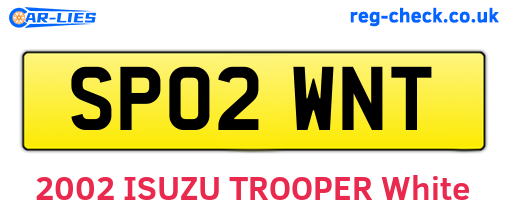 SP02WNT are the vehicle registration plates.