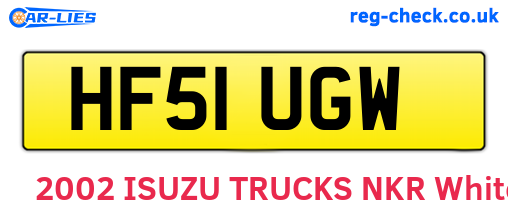 HF51UGW are the vehicle registration plates.